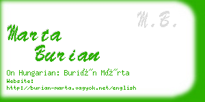 marta burian business card
